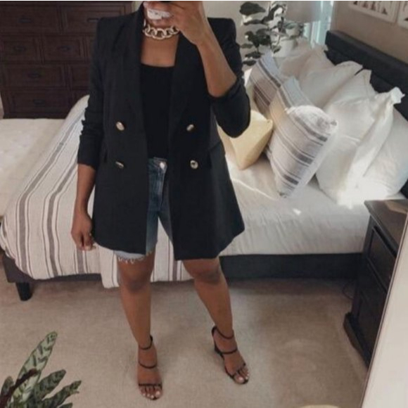 NWT * Zara Double Breasted Long Blazer Jacket - Picture 6 of 12